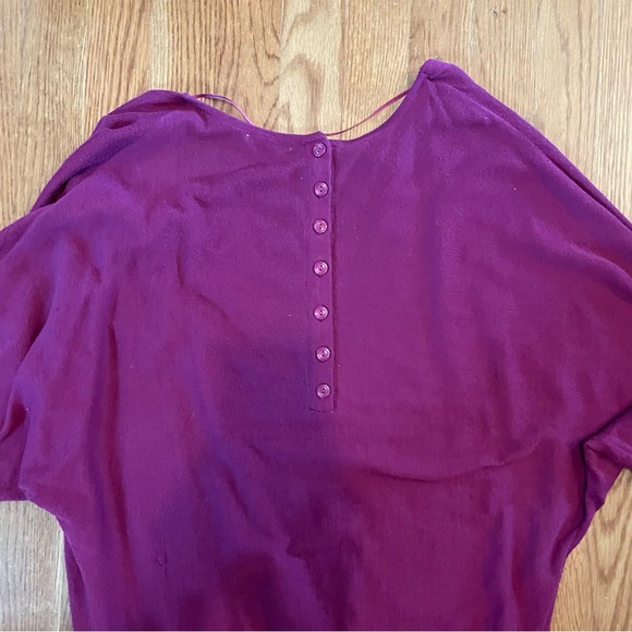 Halogen burgundy sweater, drape neck dolman sleeves, S - Picture 10 of 11